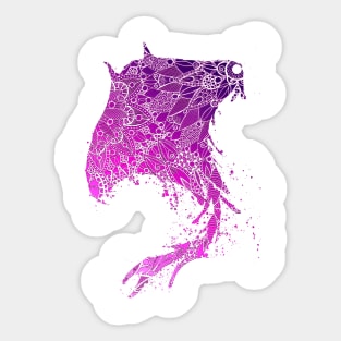 Purple Mandala Manta Ray Sticker
